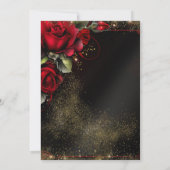 Red Gold Masquerade Party Kaart (Achterkant)