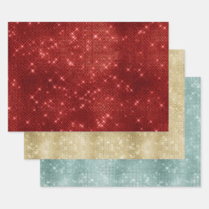 Red Gold Mint Sparkle Inpakpapier Vel