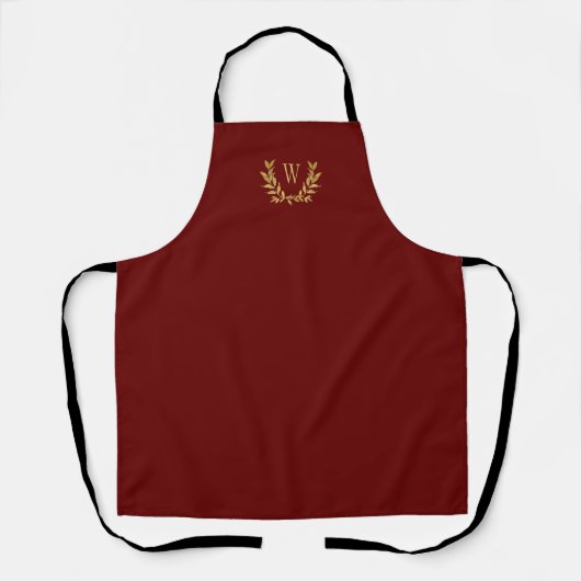 Red Gold Monogram Elegant Chic Fancy Schort (Voorkant)