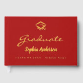 Red Gold nom script casquette Graduation (Recto)