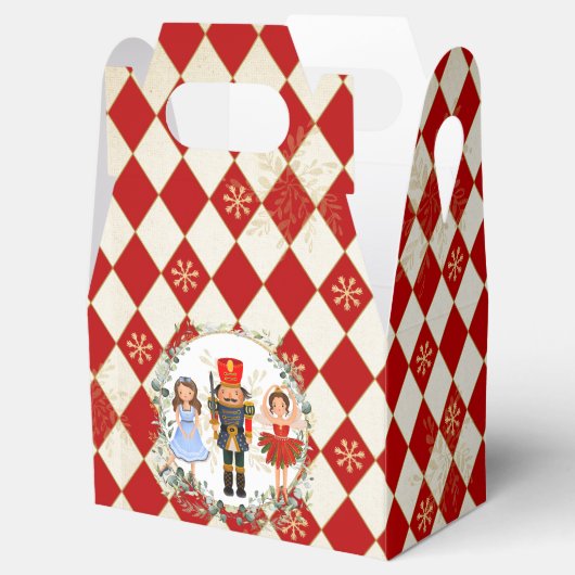 Red Gold Nutkraker Holiday Leafy Wreator Nursery T Bedankdoosjes (Geopend)