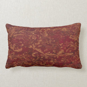 Red & Gold old Damask-draagtang Kussen