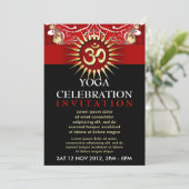Red Gold OM Black Yoga New Age Atelier Invitation (Debout devant)