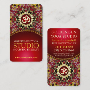 Red Gold OM Heart Yoga Love Visitekaartjes