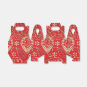 Red Gold Paisley Bandana Pattern Bedankdoosjes (Uitgevouwen)