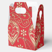 Red Gold Paisley Bandana Pattern Bedankdoosjes (Geopend)