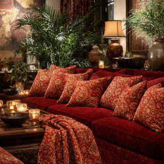 Red & Gold Paisley Pillows - Customizable  Kussen