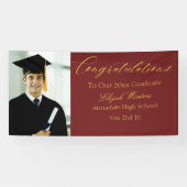 Red Gold Photo High School / College Afstuderen Spandoek (Horizontaal)