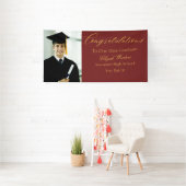 Red Gold Photo High School / College Afstuderen Spandoek (Insitu)