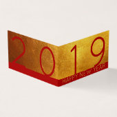 REd Gold Pig papercut 2019 Party Folded Card Visitekaartjes (Buitenkant)