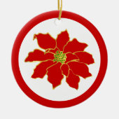 Red Gold Poinsettia Keramisch Ornament (Voorkant)