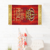 Red Gold Prince Crown Boy Baby shower Spandoek (Insitu)