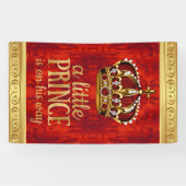 Red Gold Prince Crown Boy Baby shower Spandoek (Horizontaal)