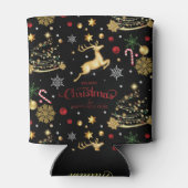 Red Gold Reindeer Merry-kerstboom Blikjeskoeler (Achterkant)