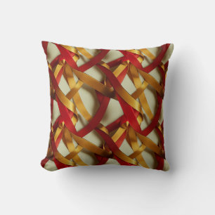 Red Gold Ribbons Kussen