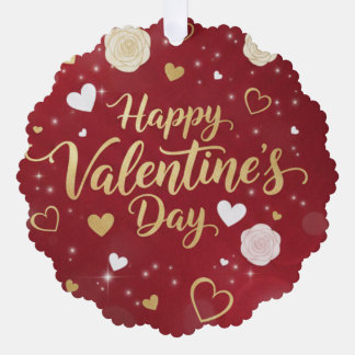 Red & Gold Romance for your valentine Ornament Kaart