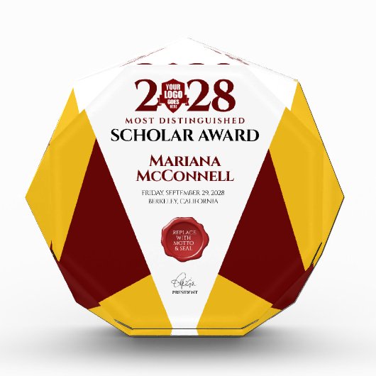 Red Gold School College University Afstuderen Fotoblokken (Voorkant)