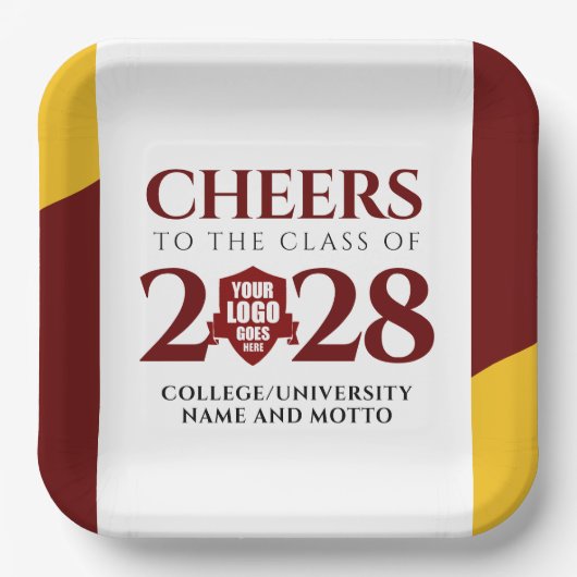 Red Gold School College University Afstuderen Papieren Bordje (Voorkant)