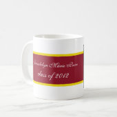 Red & Gold School Graduation Photo Collage Mugs (Devant gauche)