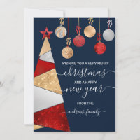 Red Gold Silver Glitter Tree Ornaments Kerstmis