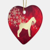 Red Gold Snowflake Airedale Terrier Keramisch Ornament (Links)