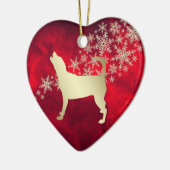 Red Gold Snowflake Beagle Keramisch Ornament (Links)