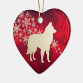 Red Gold Snowflake Belgium Tervuren Keramisch Ornament (Links)