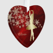 Red Gold Snowflake Dancer Ornament (voorkant)