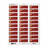 Red & Gold Snowflake Filigree Aangepast kerstfeest Etiket (Full Sheet)