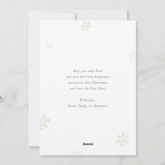 Red Gold Snowflake Joyeux Cartes photos de Noël (Dos)