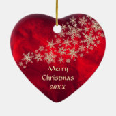 Red Gold Snowflake Labradoodle Dog Keramisch Ornament (Achterkant)