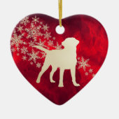 Red Gold Snowflake Labrador Retriever Keramisch Ornament (Voorkant)