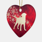 Red Gold Snowflake Labrador Retriever Keramisch Ornament (Links)