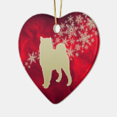 Red Gold Snowflake Malamute Keramisch Ornament (Links)