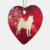 Red Gold Snowflake Noors Elkhound Keramisch Ornament (Links)