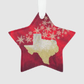 Red Gold Snowflake Texas Star Ornament (voorkant)