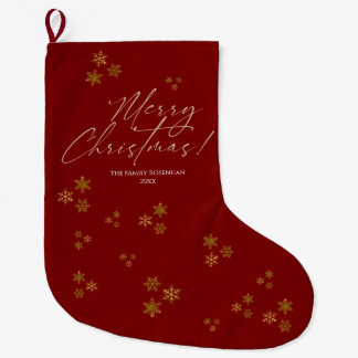 Red & Gold Snowflakes Christmas  Grote Kerstsok