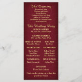 Red Gold Snowflakes Programme de mariage (Dos)