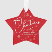 Red Gold Star Business logo Bedrijf Kerst Ornament (achterkant)
