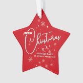 Red Gold Star Business logo Bedrijf Kerst Ornament (voorkant)