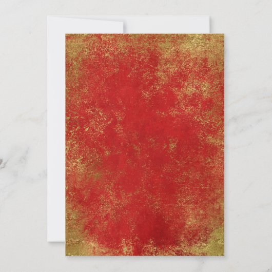 Red Gold String Lights Engagement Party Invitation (Dos)