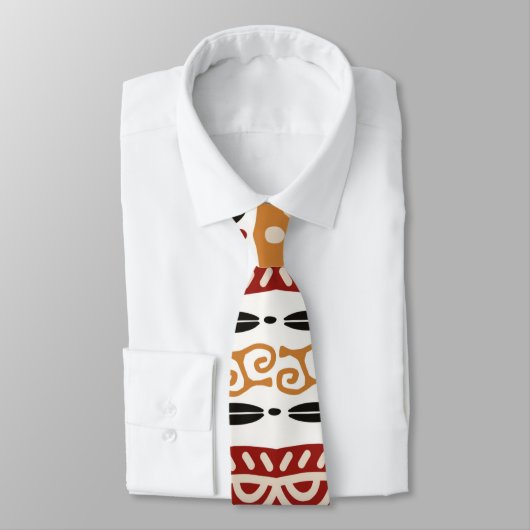 Red Gold Stripe Pattern African Vision Stropdas (Gebonden)