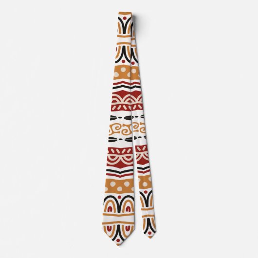Red Gold Stripe Pattern African Vision Stropdas (Voorkant)