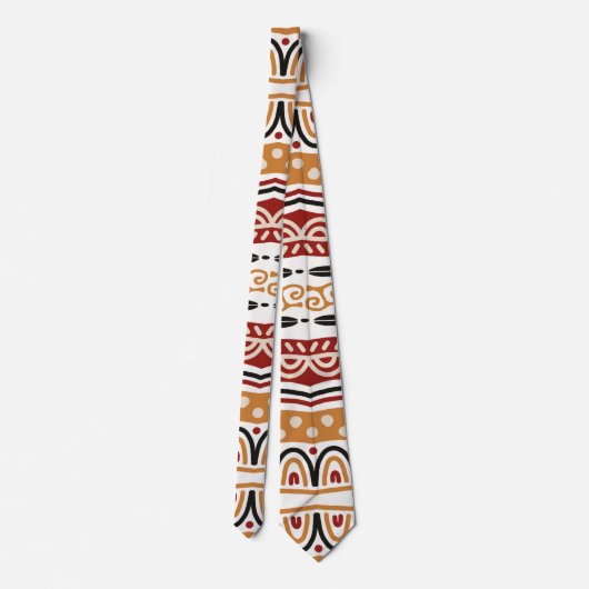Red Gold Stripe Pattern African Vision Stropdas (Achterkant)