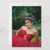 Red Gold Tiara Quinceañera Invitation en espagnol (Dos)