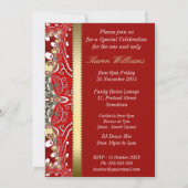 Red+Gold Tropical 50th Birthday Party Invitations (Dos)