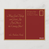 Red Gold Victoriaans kerstengel Briefkaart (Achterkant)