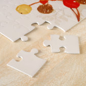 Red Gold Winter Birds Holly Berry Branches Legpuzzel (Zijkant)