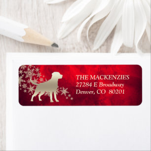 Red Gold Winter Labrador Retriever Retouradres Etiket