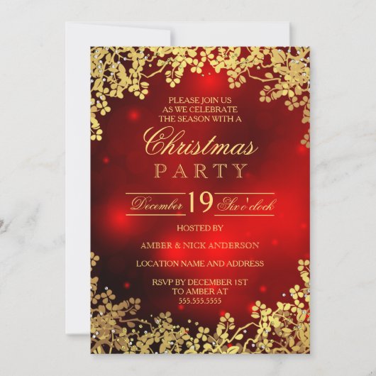 Red Gold Wreate kerstfeestdag Kaart (Voorkant)